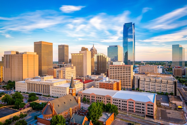 Oklahoma City skyline, representing outplacement services in Oklahoma City, OK