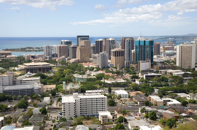 Honolulu business district, representing outplacement services in Honolulu