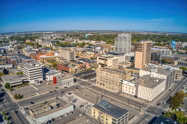 Downtown Fargo, ND representing outplacement services in Fargo