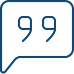 speech bubble with quotes icon